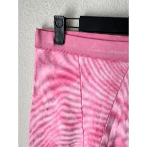 Victoria's Secret PINK Tie Dye Thermal Waffle Knit Sleep Shorts Pink Medium - Picture 2 of 3